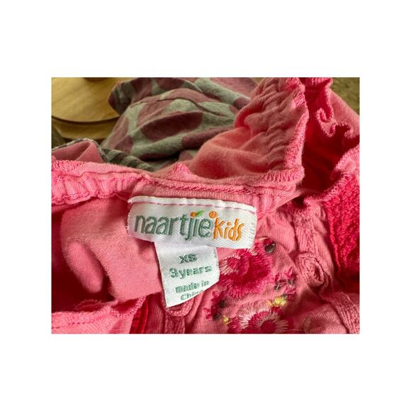 Naartjie Girls Dress Sz 3 Whimsical Sparkle Pink Gray Polka Dots Long Sleeve - Picture 8 of 9